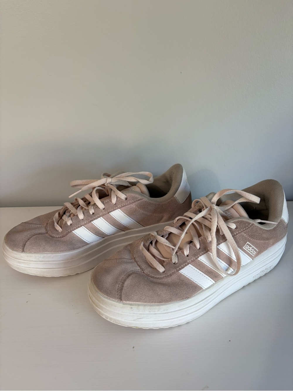 Adidas VL Court Bold Platform Sneakers Pink Suede Wonder Quartz Retro Coquette